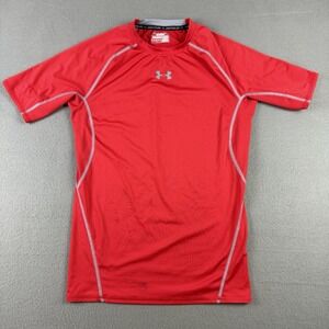 Under Armour Shirt Adult Men's Large L Red Compression Heat Gear STAINED Cosplay